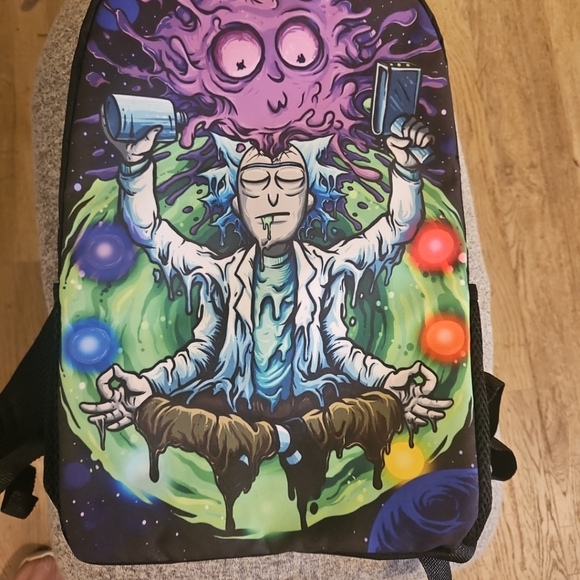 Rick & Morty, 17" backpack.  Vivid colors - Picture 2 of 14